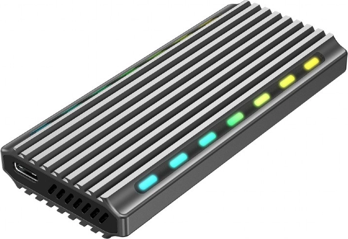 USB 3.1 Enclosure for M.2 NVMe Drive with LED Lighting