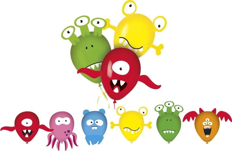 Baloni ar attēliem MY PARTY Monsters, 6 gab.