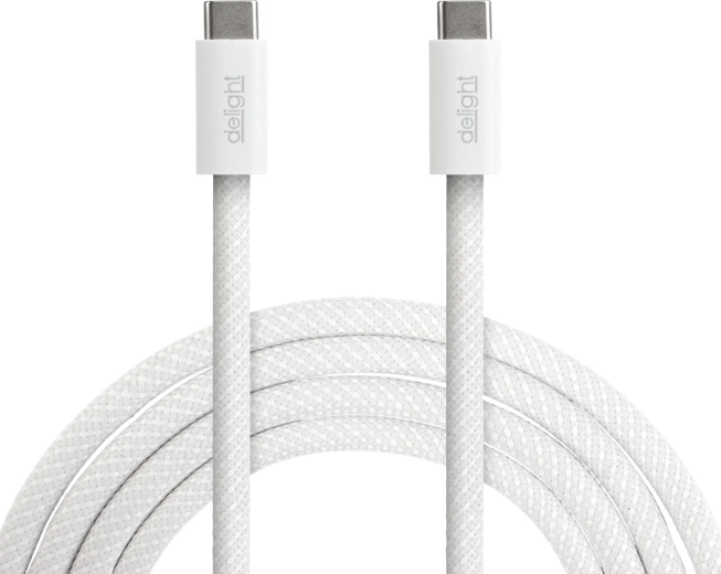 USB-C–USB-C uzlādes un datu kabelis klēpjdatoriem, 1 m, balts