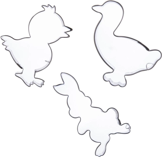 Set of stainless steel Easter cookie cutters 5–6 cm, 3 pcs