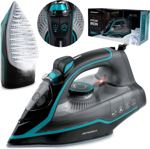 Tvaika gludeklis 2600 W ar keramisku gludināšanas virsmu BERDSEN BD-331