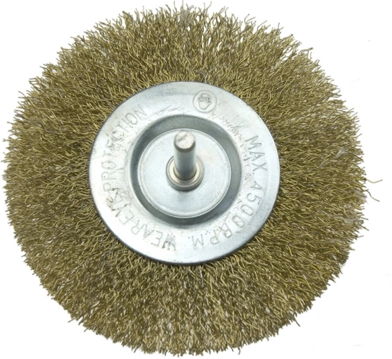 Circular Shank Brush 80 mm, Wavy Steel Wire 0.3 mm