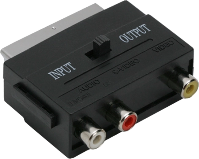Euro/SCART–3× RCA adapteris ar pārslēdzi