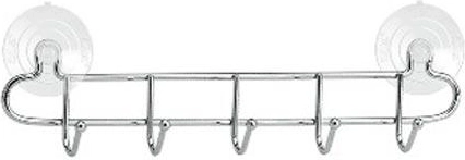 Bathroom rack with 5 hooks, width 32 cm, chrome