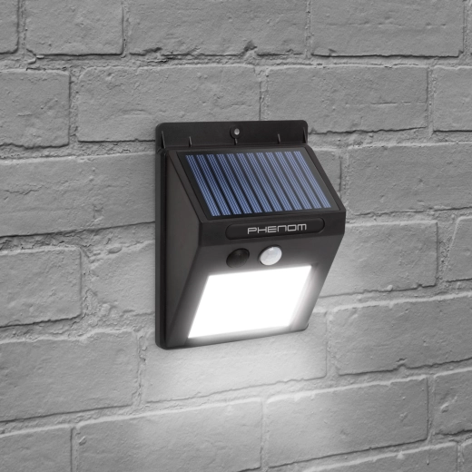 Saules enerģijas sienas lampa ar kustības sensoru un COB LED