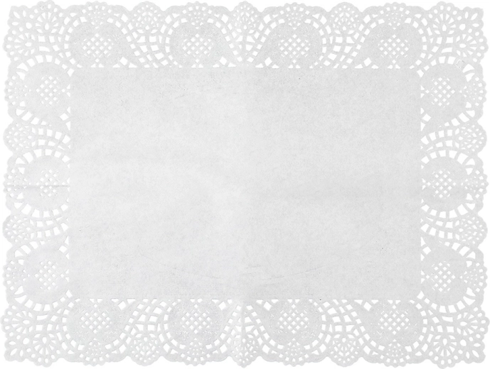 White rectangular paper doilies for pastries 40 × 30 cm (8 pcs)