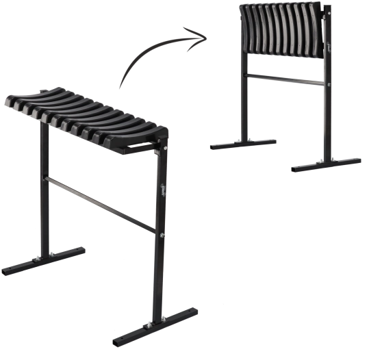Salokāms kapu soliņš 68 cm ar pēdām, melns