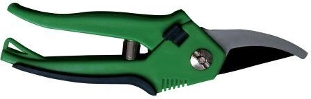 Dārza pusapaļās šķēres 21 cm no tērauda, griezuma diametrs 20 mm, zaļas