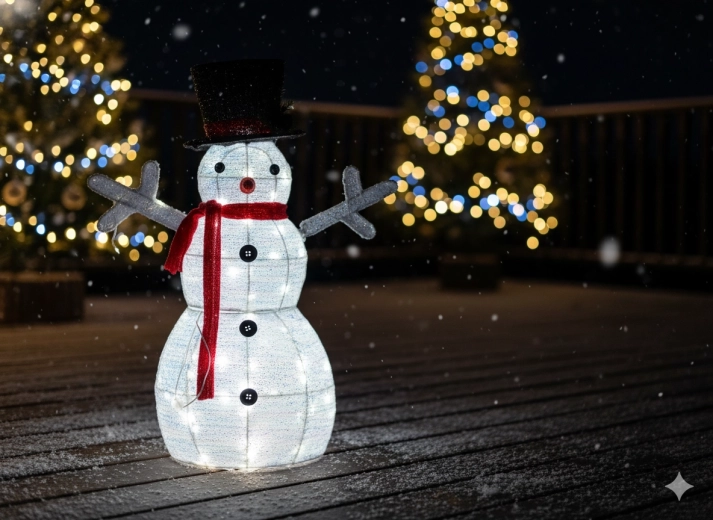 Christmas LED Snowman 72 cm White