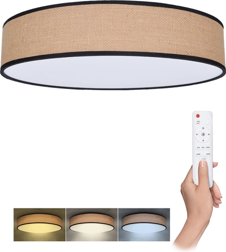 Solight LED griestu un sienas gaismeklis Brownie ar tālvadības pulti, 60 W, 4200 lm, 50 cm, CCT, dimmējams