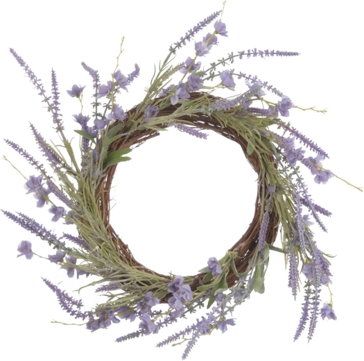 Plastic Lavender Wreath 35 cm