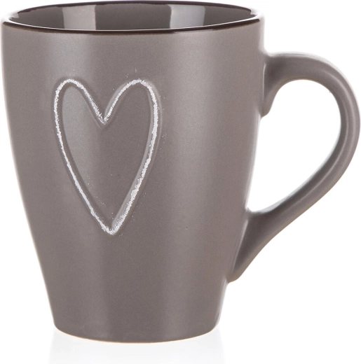 Keramikas krūze HEART 310 ml brūna