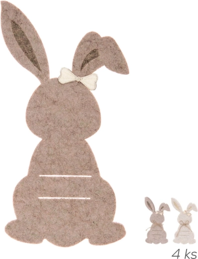 Spring Bunny Cutlery Pockets, Set of 4 pcs (mix)
