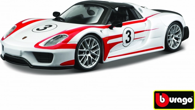 Metāla automašīnas modelis 1:24 Porsche 918 Weissach – balts
