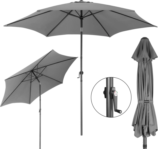 Salokāms dārza saulessargs Bauerkraft 300 cm grafīta 50UV