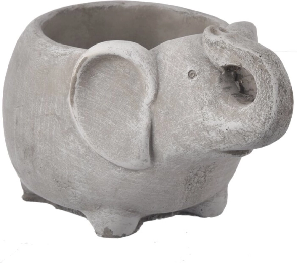 Dekoratīvs betona puķu pods zilonis pelēks 19 × 12 × 12 cm