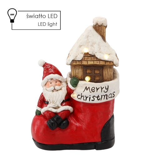 Christmas Santa Figurine “Merry Christmas” with LED Lighting 42 cm