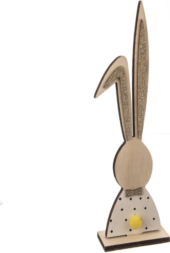Koka dekors zaķis balti brūns 26 cm