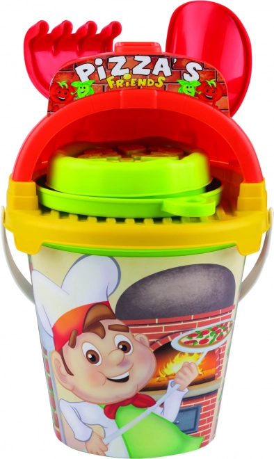 Androni smilšu komplekts Pizza Friend, 7 daļu