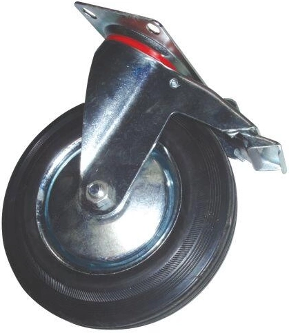 Swivel caster with brake 200 mm, load capacity 120 kg
