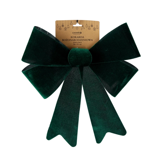 Ziemassvētku dekoratīva bantīte zaļa 36 × 51 cm