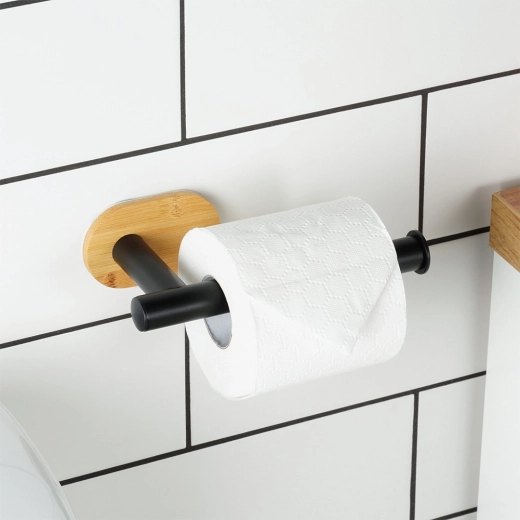 Elegant blend of bamboo and black stainless steel