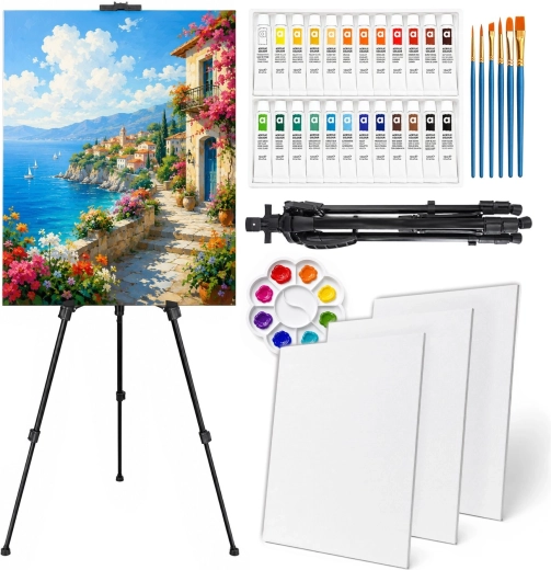 RENEW FORCE Painting Set with Easel and Acrylic Paints