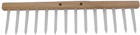 Dārza koka grābeklis ar 14 tapām, 48 cm, bez kāta