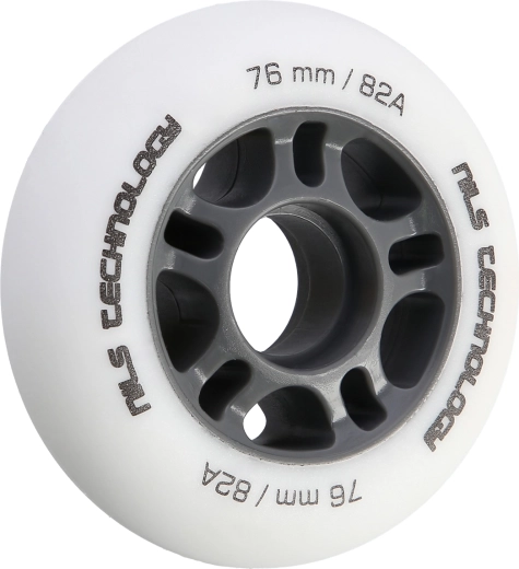 Matēti ritenīši inline skrituļslidām NILS Extreme 76 mm 82A, balti, komplekts 4 gab.