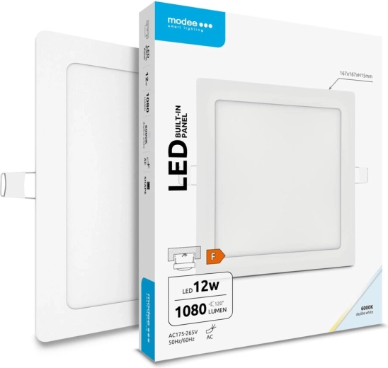 Modee Lighting LED iebūvējamais kvadrātveida panelis 12 W auksti balts 1080 lm