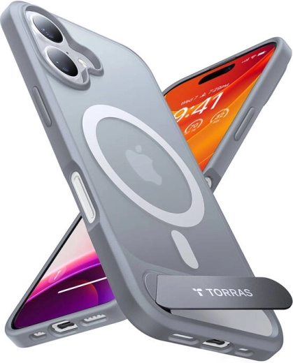 Torras Pstand futrālis iPhone 16 Plus, titāna pelēks
