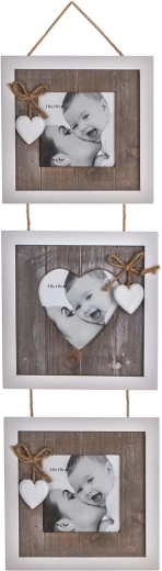Piekaramais fotorāmis Solid Heart 3 fotogrāfijām