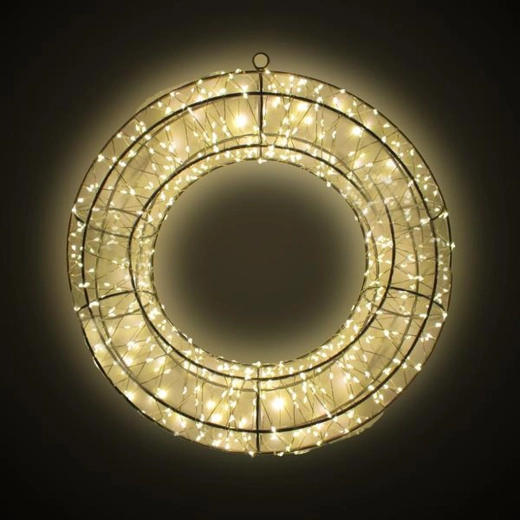 Decorative 3D LED metal wreath 36 × 7 × 36 cm