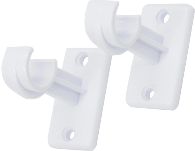 White café curtain hook, plastic, 2 pcs