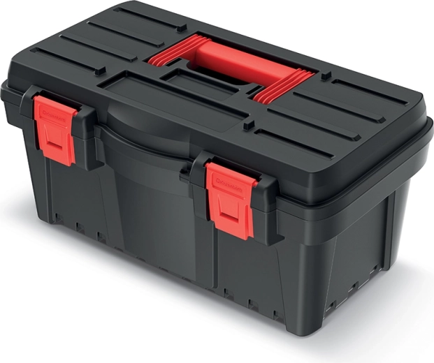 Plastic tool box with removable tray DARK 50