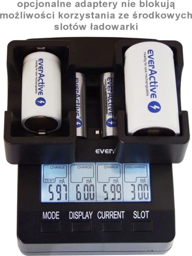 Viedais lādētājs EVERACTIVE NC-3000 AA/AAA ar C/D atbalstu (ar adapteri)