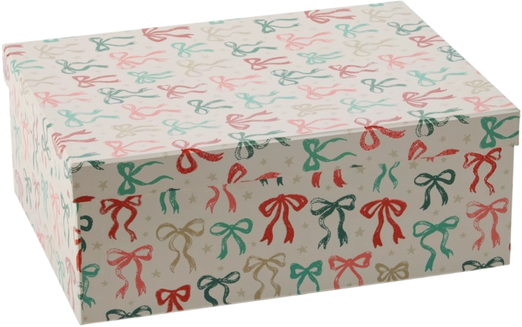 Ziemassvētku dāvanu kaste ar bantīti 33 × 24 × 12,5 cm