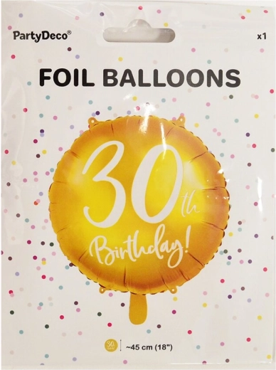 Folijas balons skaitlis 30, zelta, 45 cm