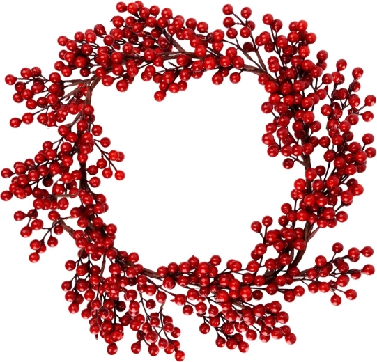 Christmas wreath 50 cm with holly berries