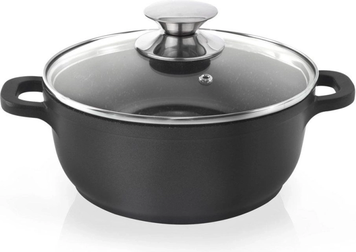 Granīta katls ar stikla vāku GRANDE 16 cm, 1,4 l
