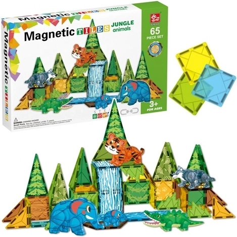 Jungle Magnetic Building Set, 65 Pieces