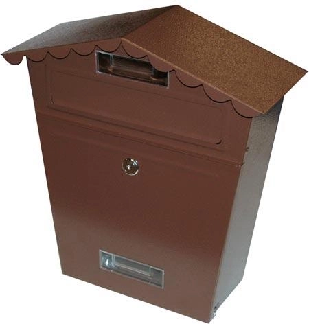 Mailbox with canopy brown 290 × 360 × 105 mm