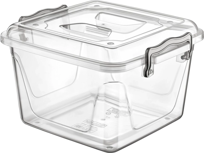 Plastic storage box Multi, square, low, 6 l