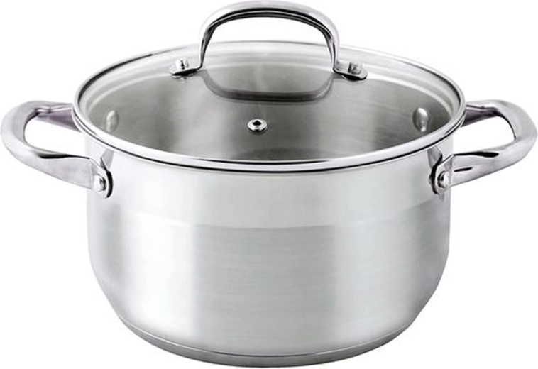 Nerūsējošā tērauda katliņš ar stikla vāku 2,8 l, diametrs 20 cm