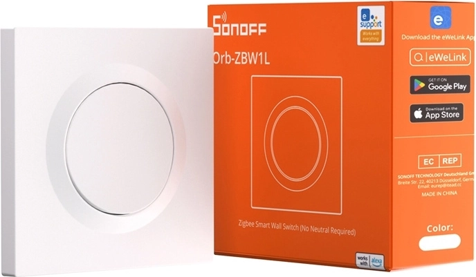 Viedais sienas slēdzis ZigBee SONOFF ZBMINIL2-E bez nulles vada