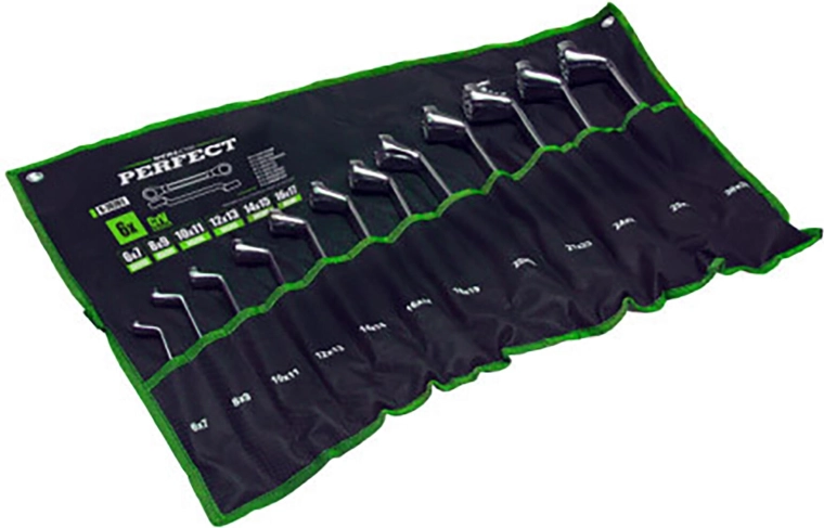 Stalco izliektu atslēgu komplekts 6–32 mm, 12 daļas