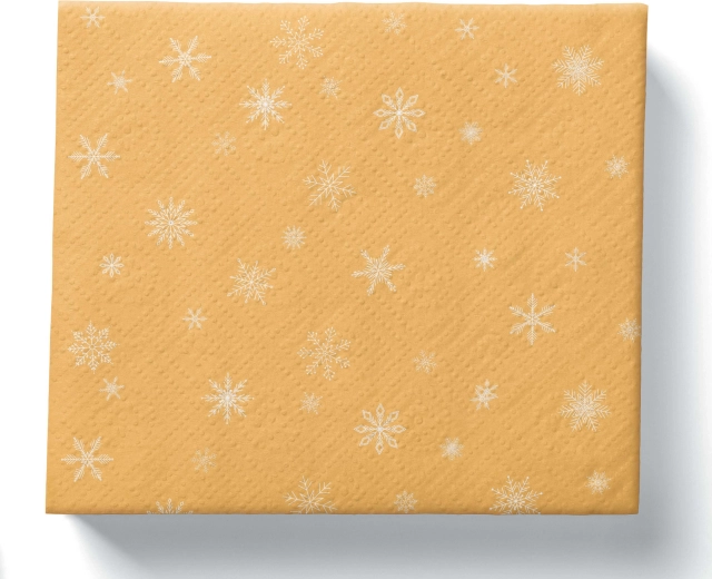 Christmas paper napkins gold/white 3-ply 33 × 33 cm