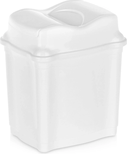 Plastmasas atkritumu tvertne 5 l, balta ar atveramu vāku