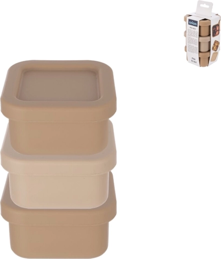 Silikona mini pārtikas trauciņu komplekts kvadrāts 160 ml, 3 gab. (mix)