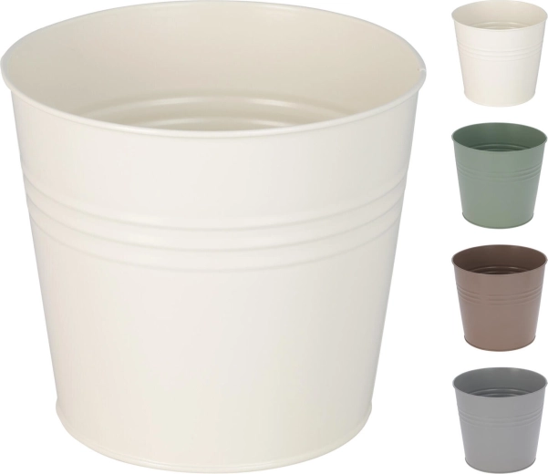 Dekoratīvs metāla puķu pods 13 cm – krāsu mikss